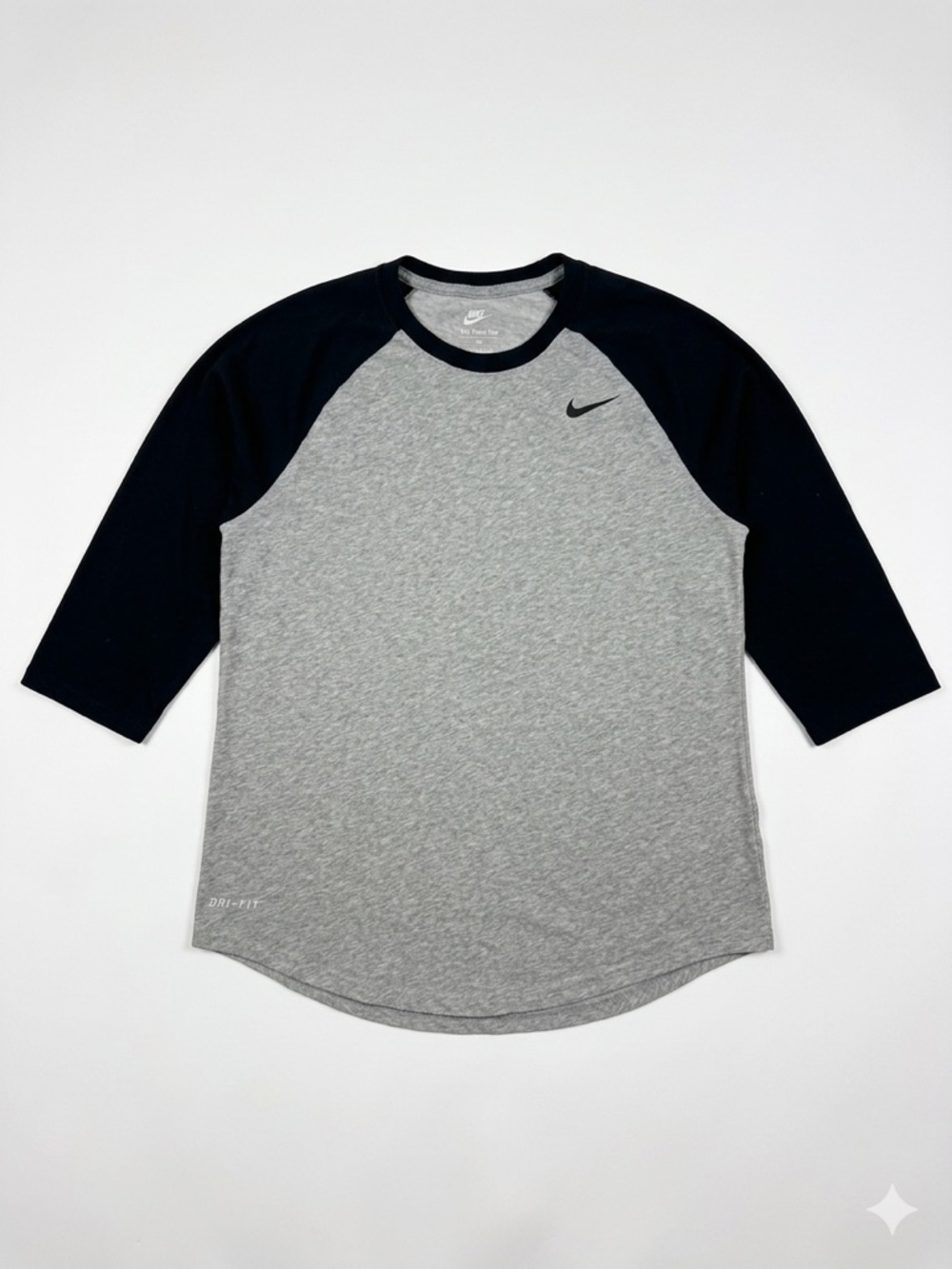 Nike Gray Body Black Raglan Sleeve Dri-FIT Tee